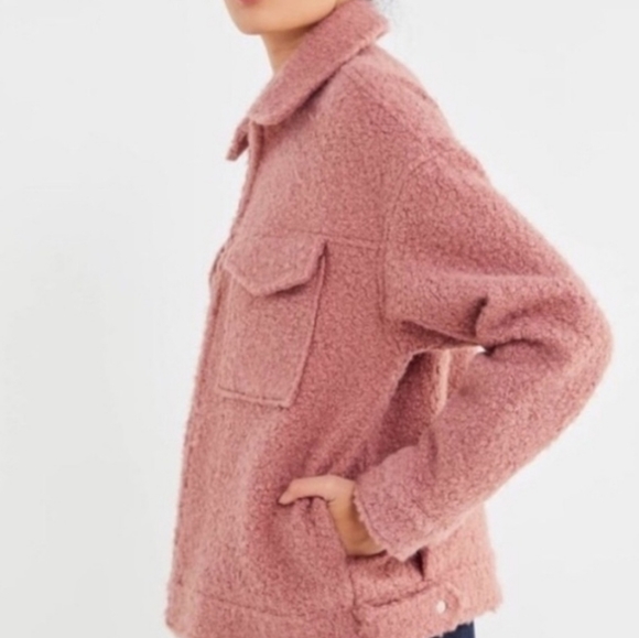 Urban Outfitters Pink Teddy Trucker Jacket - Picture 2 of 5
